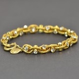 La Vie Parisienne Gold Fancy Rope Link with Crystals Bracelet