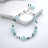 Karley Smith - Swarovski Crystals with Pearls & Blue Glass & Silver Bracelet